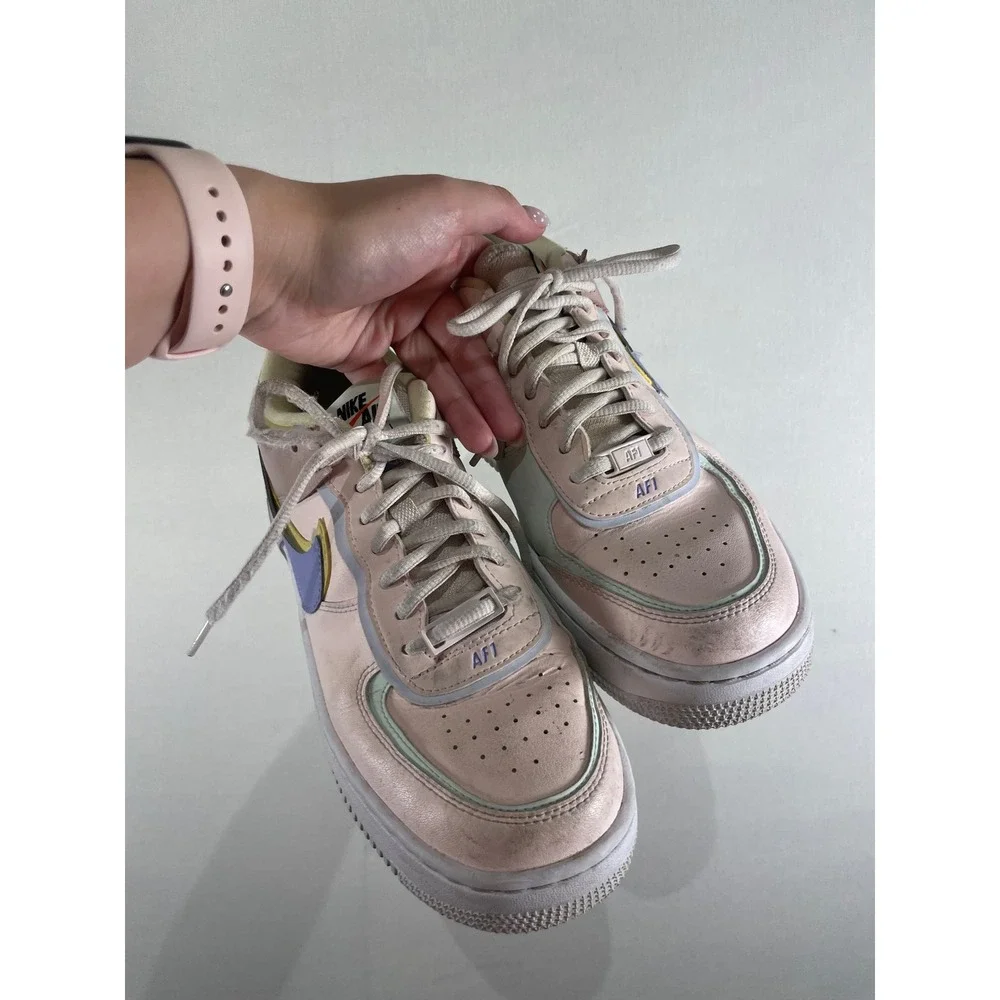 Nike Air Force 1 Shadow Womens 8.5 Pastel Pale Ivory CI0919-106 Low Top Sneakers